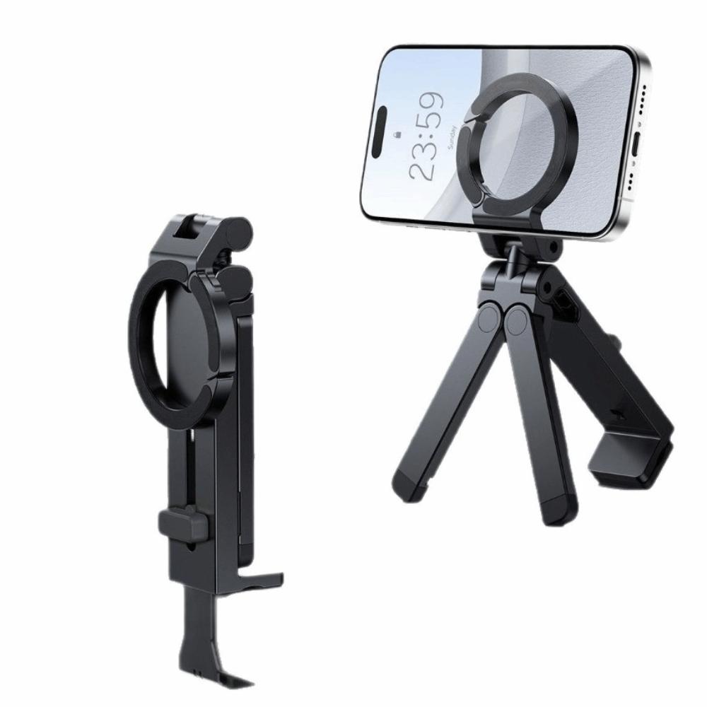 Rotating Magnetic Phone Holder Portable Tripod Mount New Desktop Clip Holder  Desktop чёрный
