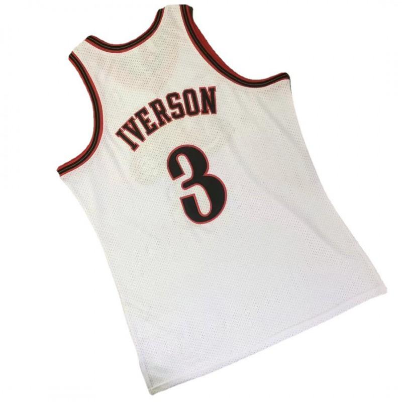 Philadelphia 76ers 3 Allen Iverson Full Embroidered Basketball Jersey Men Women Sportswear