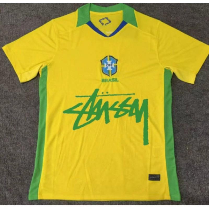 Maglia da Calcio Signature Stussy Retro Brasile Argentina Portogallo Maglia da Allenamento Calcio Uomo Donna Manica Corta