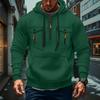 Men's Military Cargo Hoodies, Casual Quarter Zipper Pullover Tops With Multi Pockets