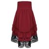 Costume Medievale Rinascimentale per Ragazze Vintage Vittoriano Gonna a Volant Stratificata Vita Alta Allacciatura Gotico Steampunk