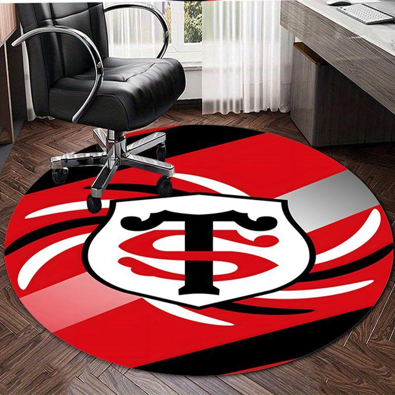 1 pezzo Squadra di Calcio (65) Tappeto Rotondo Stampato Tappeto Rotondo per Sedia Adatto per Camera da Letto Soggiorno Tappeto Decorativo per la Casa