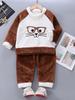 2023 Herbst/Winter Fleecefutter Kinder Cartoon Flanell Pyjama Set