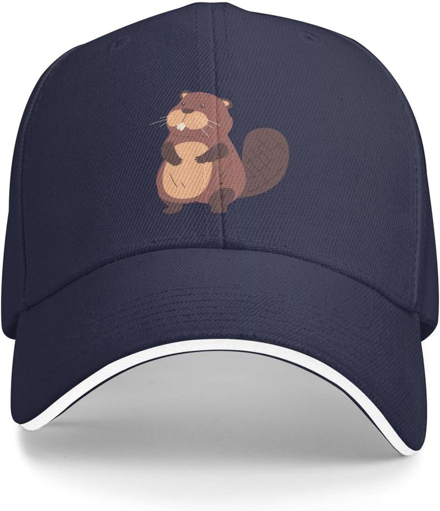 Cute Funny Beaver Graphic Baseball Cap Polyester Unisex Outdoor Adjustable Dad Hat