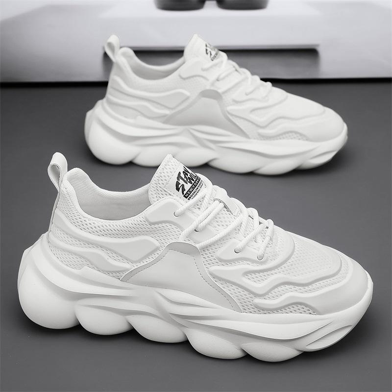 

Новая модная обувь для мужчин, роскошные мужские кроссовки, модные уличные кроссовки с дышащей толстой подошвой, повседневная удобная обувь для ходьбы 44 белый