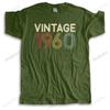 Vintage 1960 T-shirt for Men Short Sleeves 60th Birthday Gift T Shirt Cotton Summer Tshirt 60 Years Old Tee Casual Tops Clothes