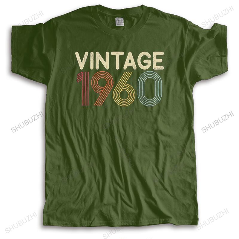 Vintage 1960 T-shirt for Men Short Sleeves 60th Birthday Gift T Shirt Cotton Summer Tshirt 60 Years Old Tee Casual Tops Clothes