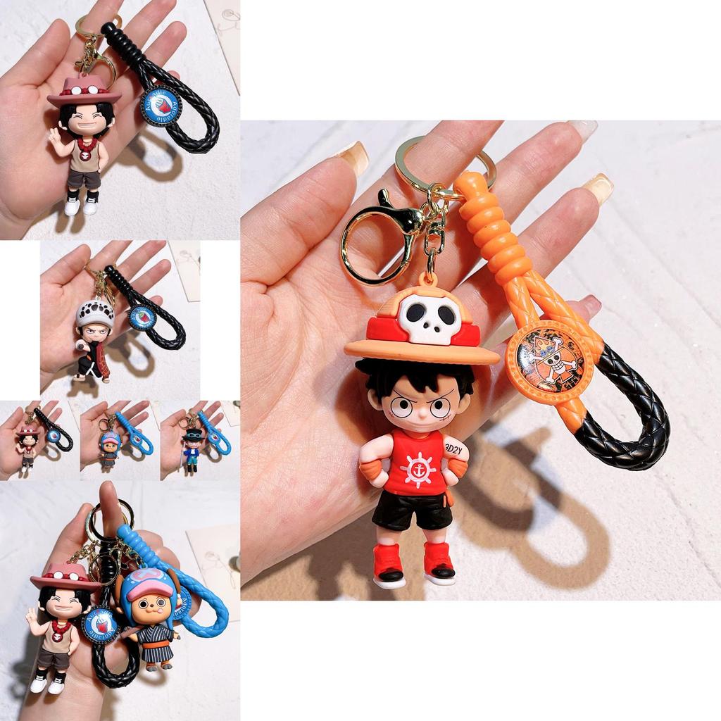 Stilvoller One Piece Schlüsselanhänger für Luffy Nami Sanji Zoro Fans Langlebiges Silikon-Accessoire