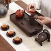 Black Ebony Wood Coaster Set Office Tea Ceremony Heat Resistant Cup Mat 6pcs Round Hollow Copper Inlay