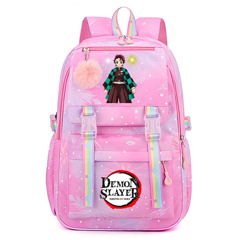 Cartoon Niedlich Dämonentöter Bedruckter Rucksack mit großem Fassungsvermögen für Teenager Schüler Rucksack Schultasche Reisetasche Geschenk