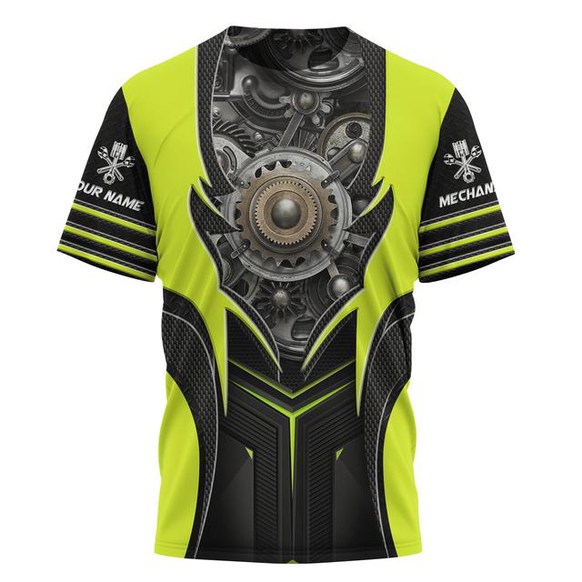 Summer Fashion Mens T Shirt Personalized Name Mechanic 3D All Over Printed Tops Unisex Tshirts Street Casual Sports T-shirt
