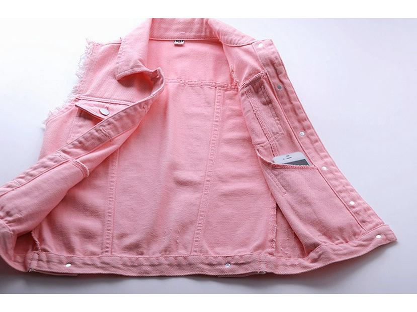 Damen Kurze Ärmellose Slim Denim Weste - Einfarbige Weste Strickjacke