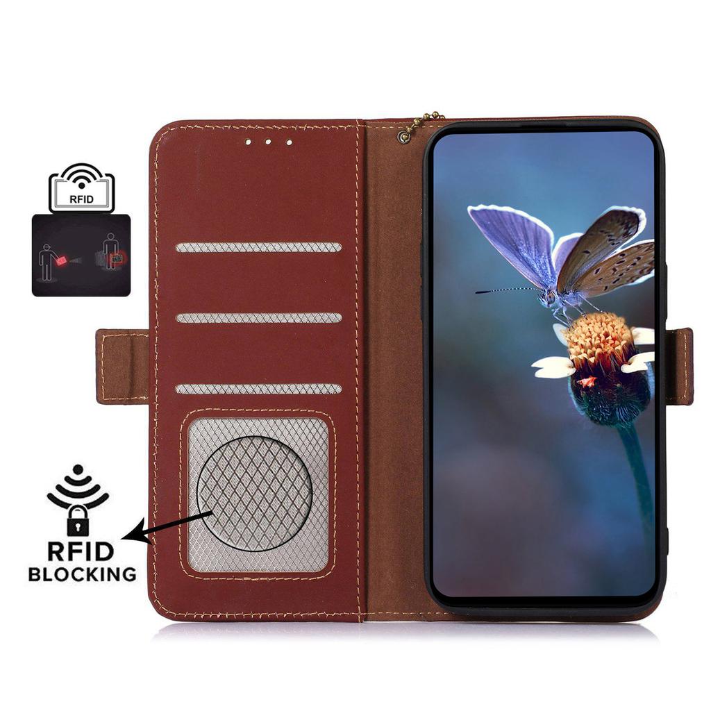 For Samsung Galaxy A16 5G/A16 4G Wallet Case Anti-Drop Genuine Cow Leather Phone Cover RFID Blocking