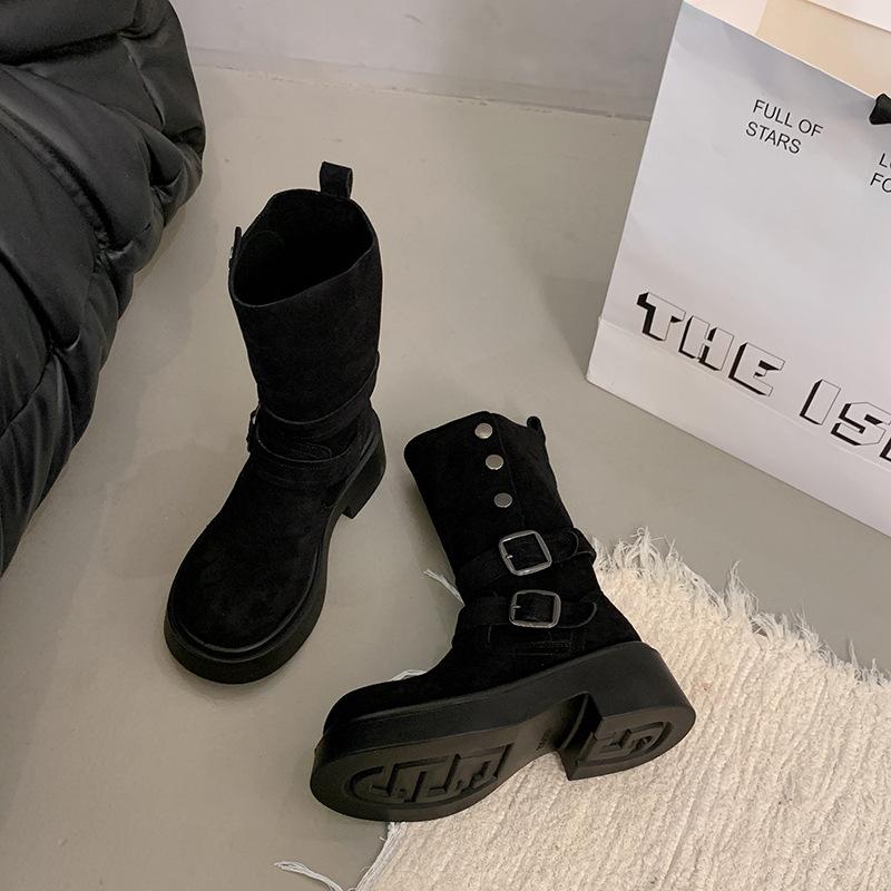 

Маленький человек два носить локомотив ботинки Мартина женские 2025 осень новый толстоподошвенный увеличивающий рост Майяр тонкий взрывной короткие ботинки 40