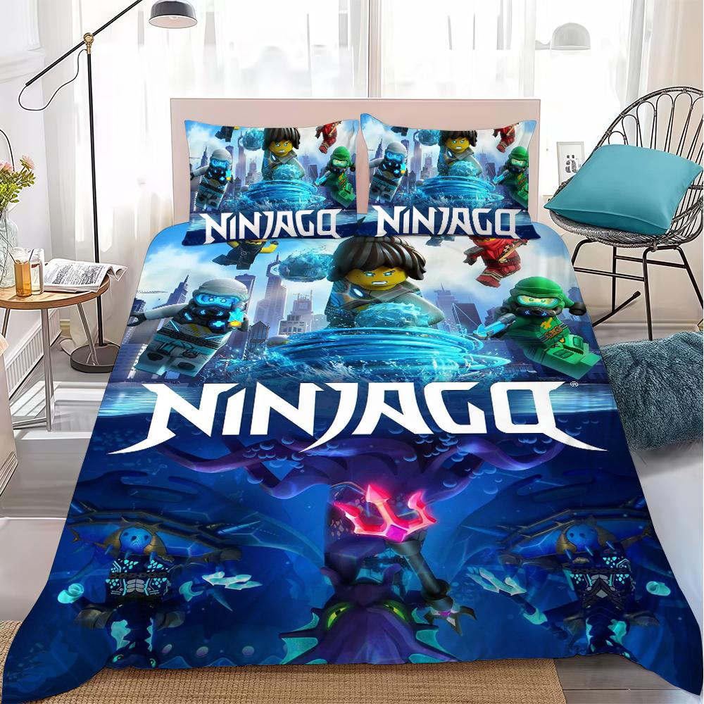 Cartoon N-Ninjagos Duvet Cover Set Home Style Bedding Soft Laundry Cotton Bed 3 Piece Set Student Dormitory Gift