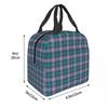 Purple Scottish Tartan Plaid Insulated Lunch Bag for Women Children Portable Food Boxes Thermal Lunch Box Tote