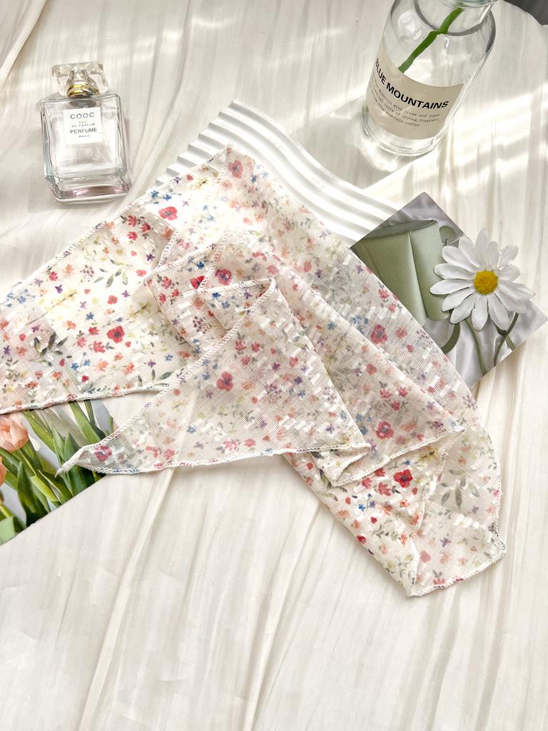 Koreańska Moda Kwiatowa Trójkątna Chusta na Głowę Opaska do Włosów Dla Kobiet, Prosta Słodka Bandana Trójkątna Chusta Opaska Retro Opaski do Włosów