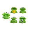 5 Stück Niedliche Chöre Frosch Miniaturfiguren Harzstatue Schreibtischskulptur für Gartenlandschaft Geburtstagsgeschenk