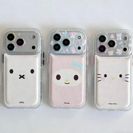 Melody Expression Leather Texture Phone Case for iPhone 17 Pro Max/16/15 – Soft, Protective Reading Glasses Design.