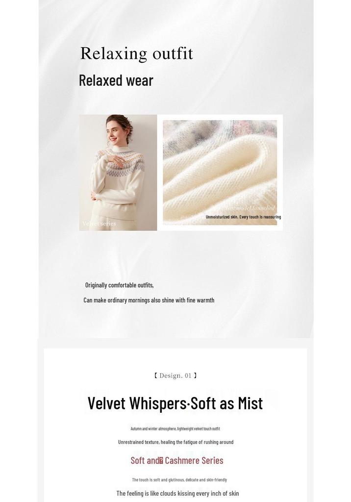 Women's Soft Cashmere Color Block Sweater - Skin-Friendly, Age-Reducing Knitwear for Autumn/Winter