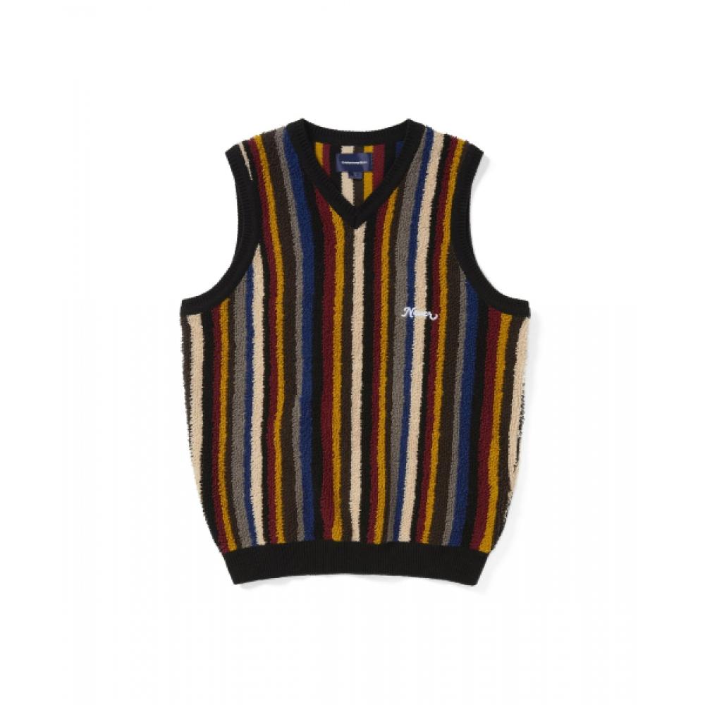 Thisisneverthat Striped Knit Vest Black S