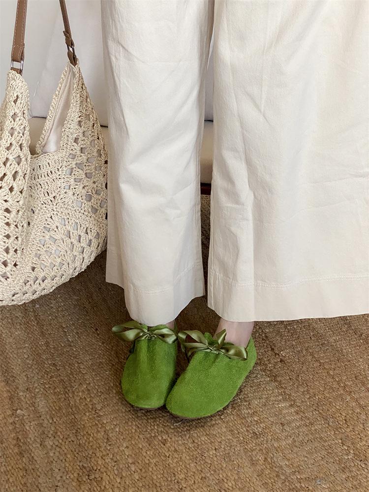 Leather soft-soled French retro shallow mouth flat-soled single shoes women's 2025 gentle evening wind Mary Jane women's shoes Doudou shoes tide