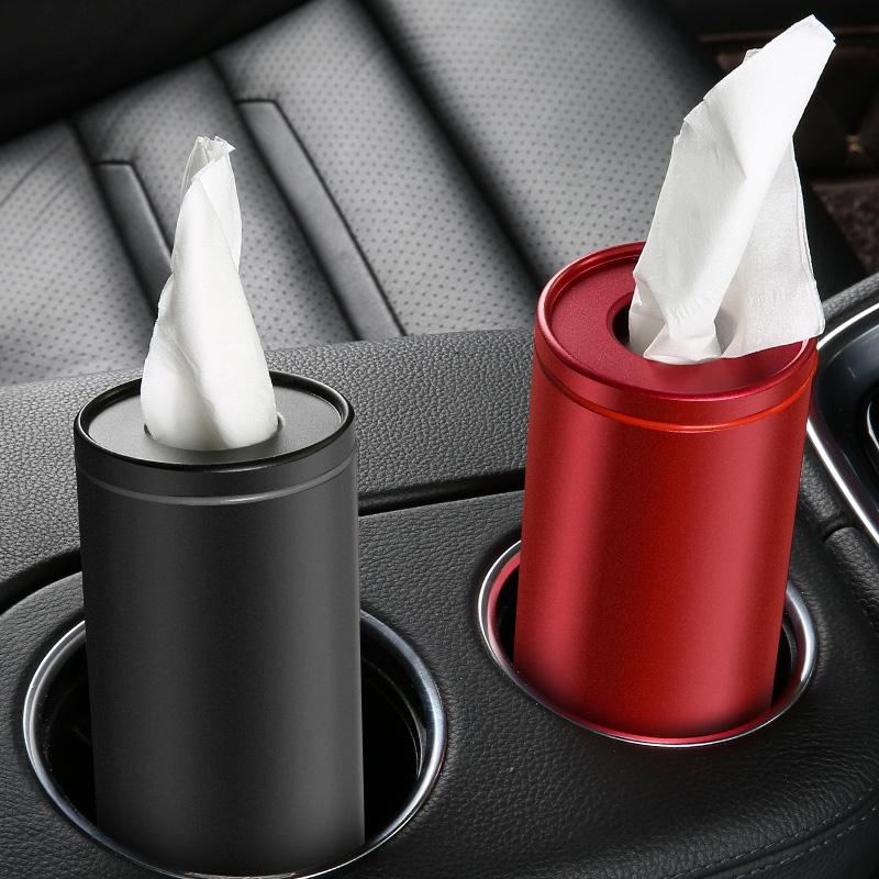 Creative Car Tissue Box Metal Paper Towel Tube Auto Tissue Paper Holder Case Car Home for Girls Car Interior
