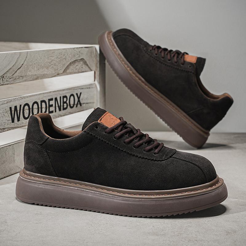 Brand Men Casual Genuine Leather Shoes Thick Bottom Office Oxford Business Shoes Comfy Antiskid Outdoor Running Sneakers Shoes