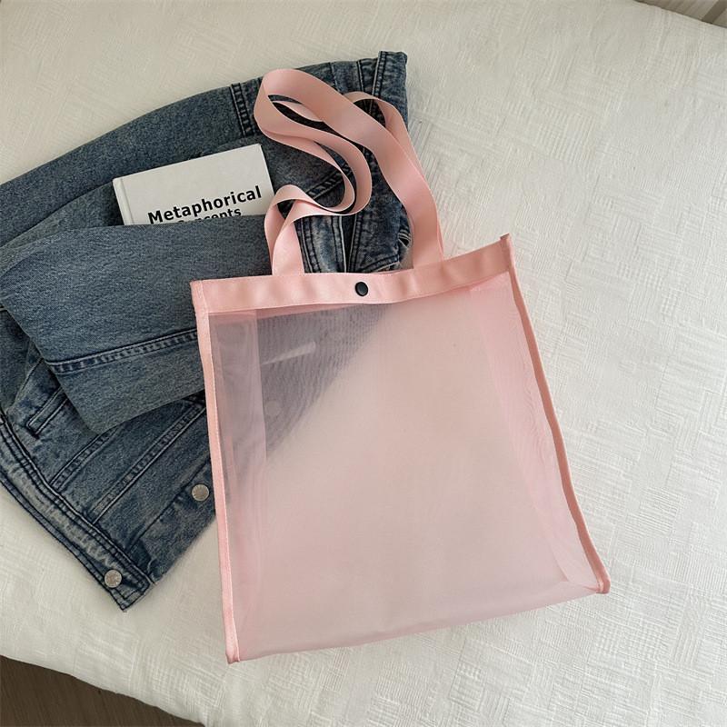 Chic Transparent Shoulder Tote Bag For Everyday Use Large Capacity Trendy Design