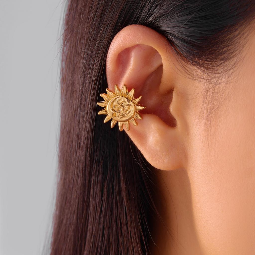 Starfish Ear Armor Ear Bone Clip for Women Simple Shell Floral No Ear Hole Bony Ring Ear Clip Beach Holiday Zircon Gift