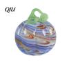 Fall Season Decoration Mini Hand Blown Glass Pumpkin Ornament, Collectible Thanksgiving Halloween Transparent Figurine Faux Crystal Hanging for Fall,