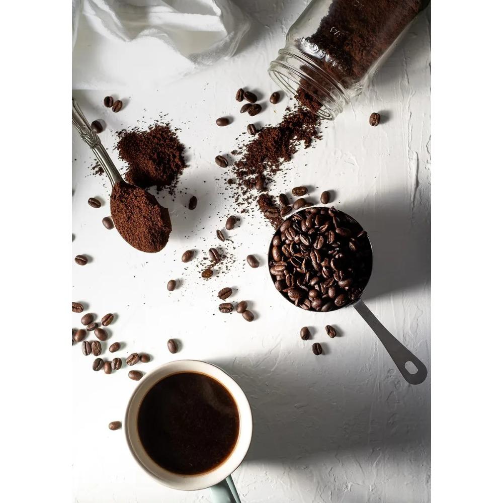 Coffee Cup And Beans Photograph Posters Delicious Coffee Latte Breakfast Prints Canvas Painting Wall Art Picture Home Room Decor