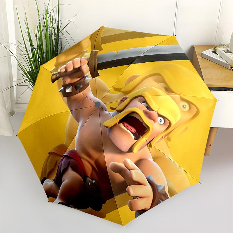 

Clash Royale, Barbarian King Automatic Opening and Closing, 8 rib Structure Portable Umbrella, Suitable for Men and Women in All Seasons Pe