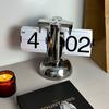 Vintage European Flip Clock Small Balance Automatic Single Leg Table Desk Craft Clock for Home Living Room