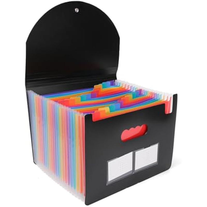 Neomate 24-Pocket Expanding File Organizer | A4/Letter Size Accordion Folder with Adjustable Buckle | Portable Document