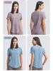 Vår/Sommar 2023 Dam Casual Lös T-shirt för Löpning och Yoga med Bar-Känsla