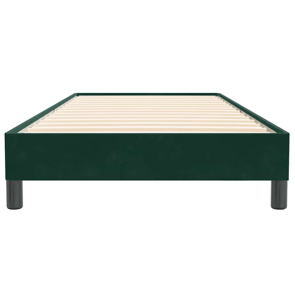 Box Spring Bed Without Mattress Dark Green 80 x 220 cm Velvet