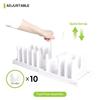 Kitchen Pots and Pans Organizer under Cabinet Bamboo Expandable Bakeware Cutting Board Tray Organizer Adjustable Pot Lids Holde