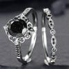2025 Bedstsælger Dame Simpel Sort Diamant Blomstret Parringering
