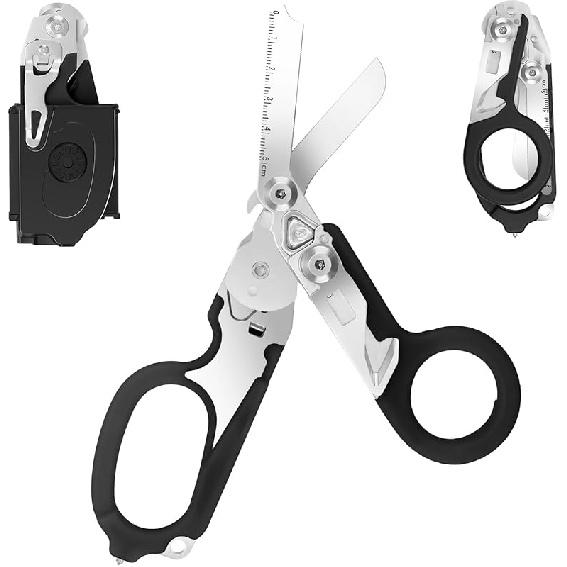Trauma Shears Medical Shears with Strap Cutter and Glass Breaker for Outdoor, Nursing Scissors with Holster, Emergency Shears Stainless Steel Pocket