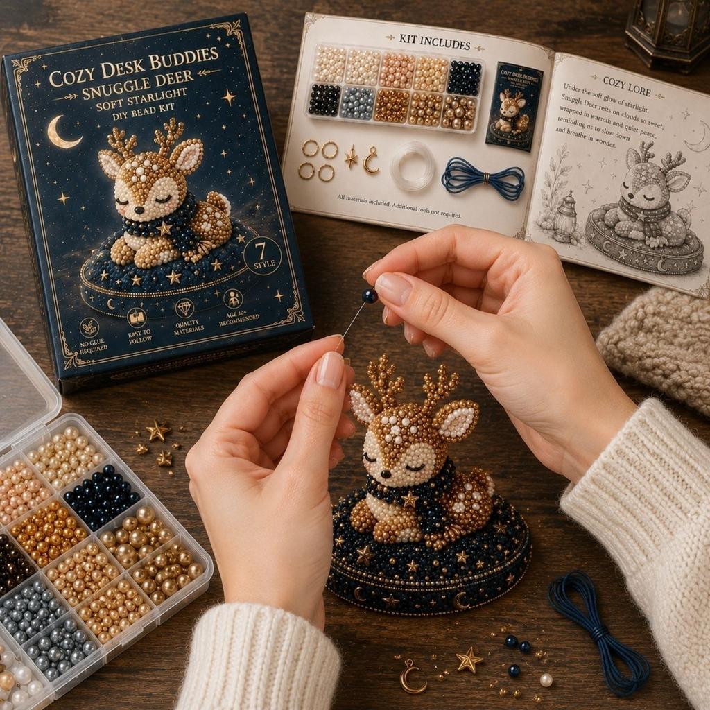 Tier-Perlenbastelset DIY Perlenkunst-Set mit Hasen- und Monddesign für kreative Handarbeitsprojekte und dekorative Auslage