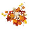 Rustic Fall Candle Decoration Rings Wreaths Artificial Maple Leaf Ring for Pillar Seasonal