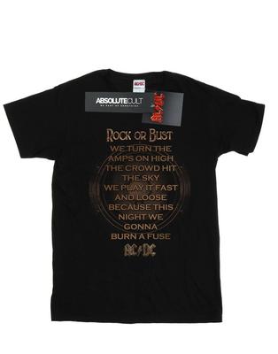 Womens/Ladies Rock Or Bust Lyrics Cotton Boyfriend T-Shirt