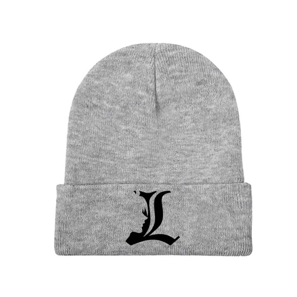 Death Note L Knitted Hat Women's Unisex's Beanies Winter Hats Polyester  Casual Caps