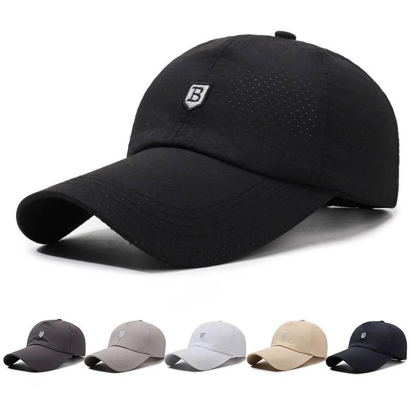 B Letter Embroidery Duckbill Baseball Cap Cotton Adjustable Sun Hat Protection