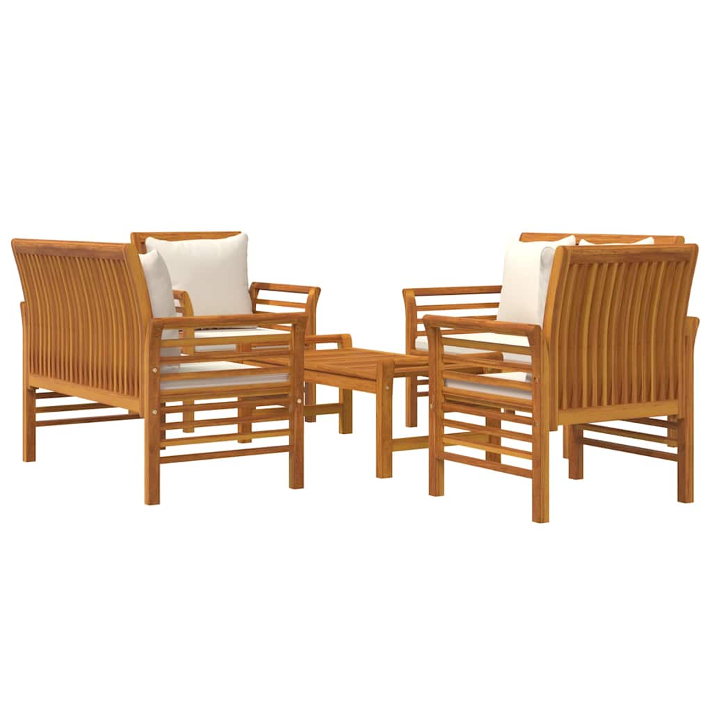 5 Piece Garden Lounge Set with Cushions Solid Acacia Wood