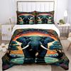 3pcs Elephant Art Print Duvet Cover Set -Includes 1 Duvet Cover and 2 Pillowcases, No Quilt Core, All-Season Home Decor  yy251111128