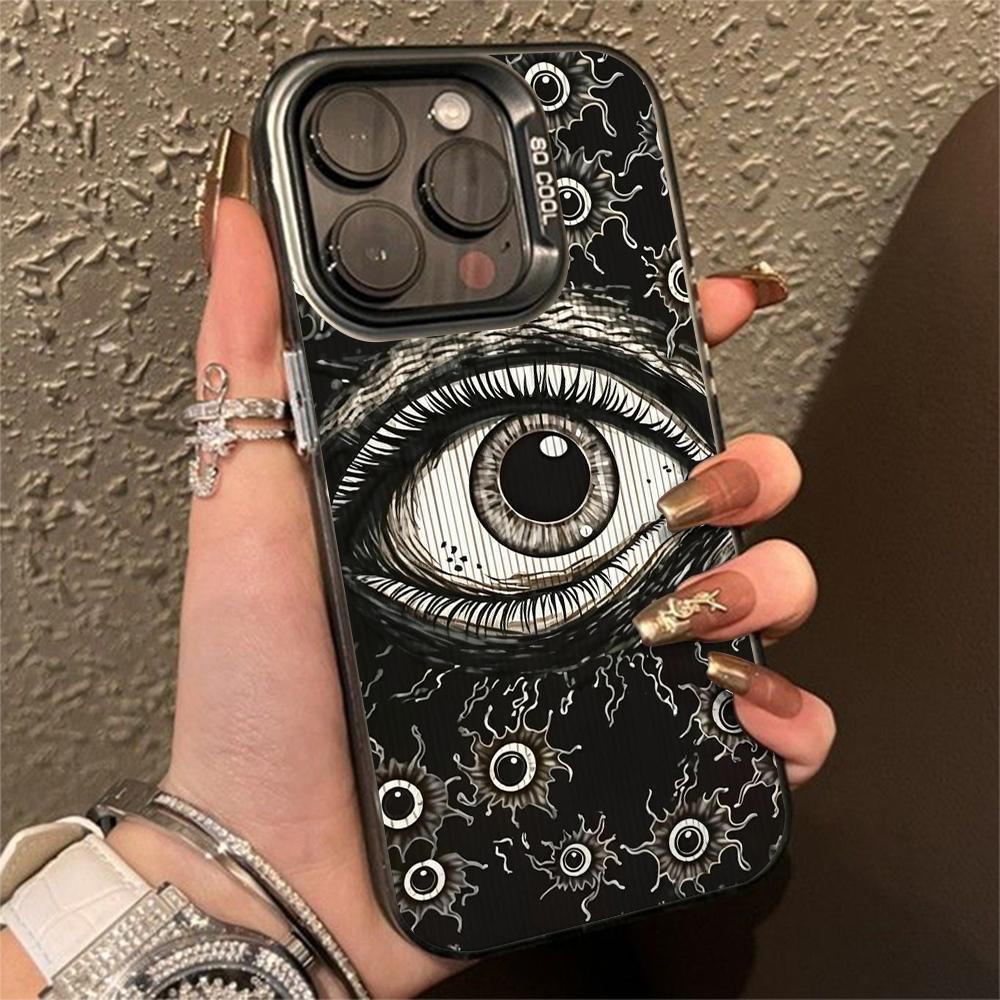 Terror Evil Eyes Phone Case For IPhone 16 15 14 13 12 11 Pro Max 15pro 16pro 14pro Anti Fall Scratch Cool Hard Shell