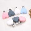3Pcs Silicone Heart Shape Pacifier Clip DIY Baby Soother Nursing Dummy Holder Draft Teething Molar Toys Clips BPA Free