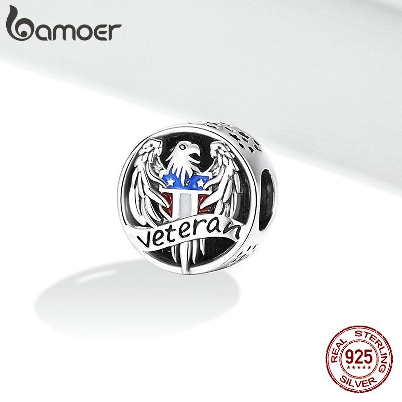 

BAMOER Стерлингового Серебра 925 Изысканный Белоголовый Орлан Шарм Бусины для Оригинального Браслета Женские Изящные Ювелирные Изделия 925 silver